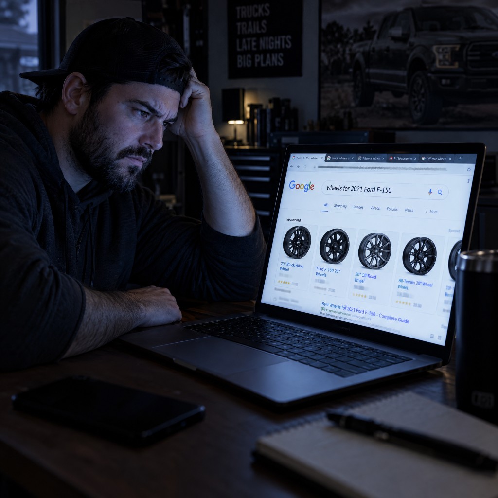 Shopper searching Google for wheels that fit